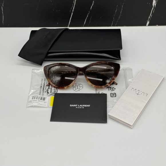 NEW SL M81 004 SAINT LAURENT BROWN GREY WOMEN SLM81 SAINT LAURENT SUNGLASSES - Picture 11 of 11